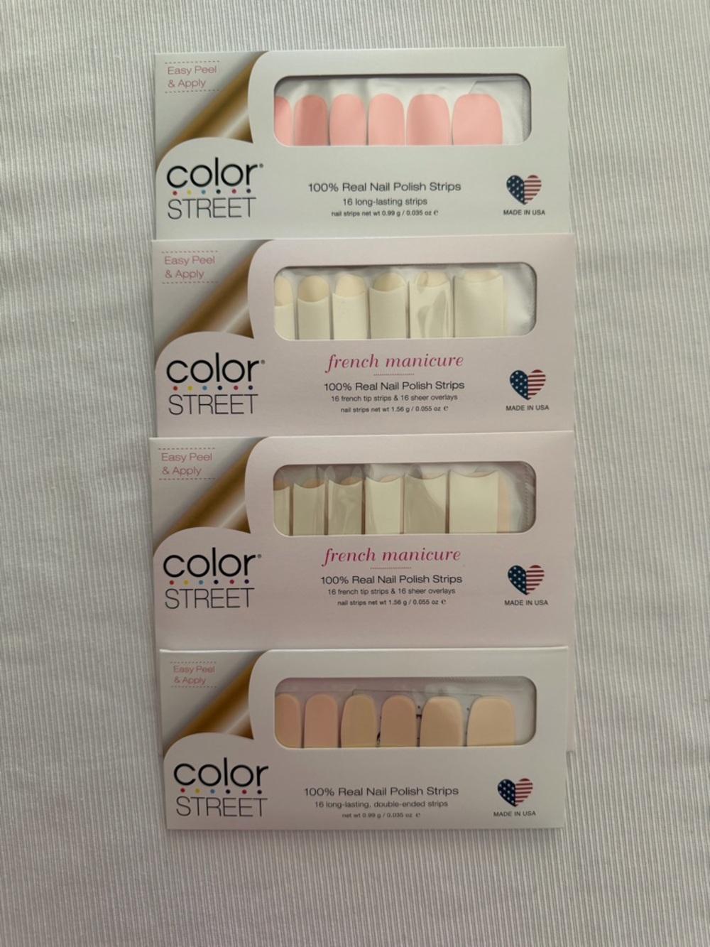 Color Street Nail Strips - 4 sets - Pink & French Manicure - NEW & SEALED